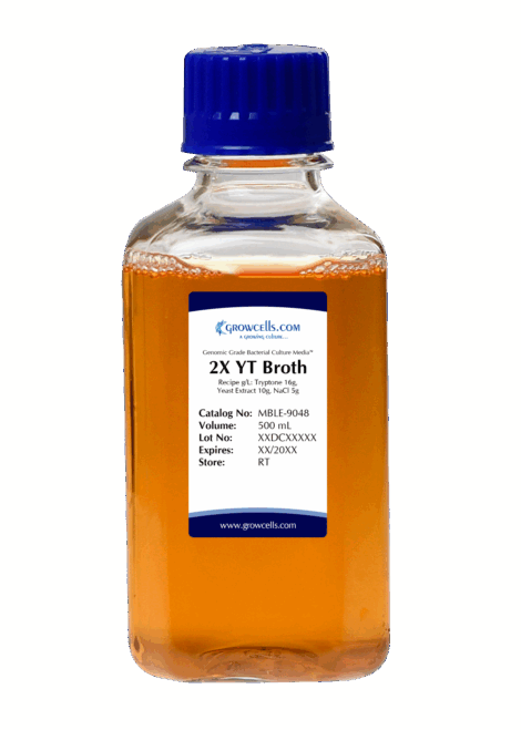 2xYT Broth:16g Tryptone,10g Yeast Extract, 5g NaCl, pH Adjusted to 7.0 +/- 0.1