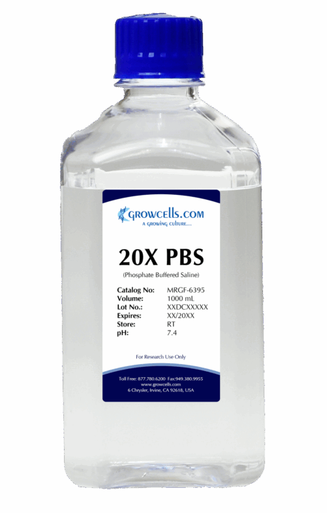 20X PBS (Phosphate Buffered Saline) pH 7.4